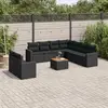 Image de vidaXL Salon de jardin 10 pcs avec coussins - Noir