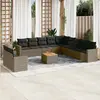 Image de vidaXL Salon de jardin 12 pcs - Gris