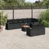 Image de vidaXL Salon de jardin 9 pcs - Noir