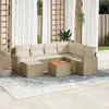 Image de vidaXL Salon de jardin 8 pcs beige résine tressée