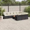 Image de VIDAXL Salon de jardin 11 pcs avec coussins noir