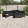 Image de vidaXL Ensemble salon de jardin 11 pcs avec coussins - Résine tressée noir