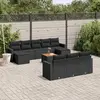 Image de vidaXL Salon de jardin 11 pcs Noir Résine Tressée