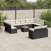 Image de vidaXL Salon de jardin 13 pcs - Résine tressée noir