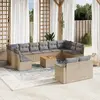 Image de VIDAXL Salon de jardin 13 pcs - Beige résine tressée