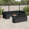 Image de vidaXL Salon de jardin avec coussins noir