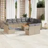 Image de VIDAXL Salon de jardin avec coussins 13 pcs - Beige - Résine tressée