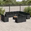 Image de vidaXL Salon de jardin 14 pcs - Noir Résine tressée