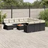 Image de vidaXL Salon de jardin 13 pcs - Noir