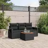 Image de vidaXL Salon de jardin 4 pcs noir