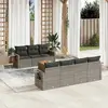 Image de vidaXL Salon de jardin - Résine tressée gris - 8 pièces