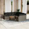 Image de Salon de jardin VIDAXL - 9 pcs gris résine tressée