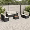 Image de vidaXL Salon de jardin 8 pcs   Noir