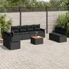 Image de vidaXL Salon de jardin 9 pcs noir - Résine tressée
