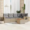 Image de vidaXL Salon de jardin résine tressée - Beige
