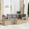 Image de vidaXL Salon de jardin 6 pcs - Résine tressée beige
