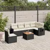 Image de vidaXL Salon de jardin 7 pièces noir résine tressée