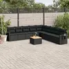 Image de VIDAXL Salon de jardin - Noir, résine tressée avec table d'appoint