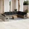Image de vidaXL Salon de Jardin - Résine Tressée - Gris