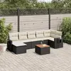 Image de VIDAXL Salon de jardin 8 pcs avec coussins noir résine tressée