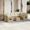 Image de vidaXL Salon de jardin 10 pcs - Beige