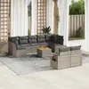 Image de VidaXL Salon de jardin 10 pcs - Résine tressée grise