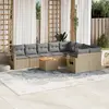 Image de VIDAXL Salon de jardin avec coussins 10 pcs beige résine tressée