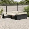 Image de vidaXL Salon de jardin - 11 pcs résine tressée noir