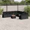 Image de vidaXL Salon de jardin 11pcs noir résine tressée