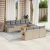 Image de vidaXL Salon de jardin 11 pcs avec coussins - Beige