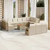 Image de VidaXL Salon de jardin 14 pcs avec coussins - Beige résine tressée