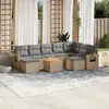 Image de vidaXL Salon de jardin 10 pcs résine tressée - Beige