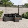 Image de vidaXL Salon de jardin 5 pcs - Noir