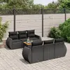 Image de VIDAXL Ensemble de jardin résine tressée - 7 pcs - Noir