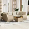 Image de vidaXL Salon de jardin 7 pcs - Beige