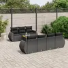Image de vidaXL Salon de jardin 8 pcs - Noir