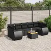 Image de vidaXL Salon de jardin - 8 pcs - Résine tressée noir