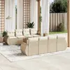 Image de vidaXL Salon de jardin 9 pièces - Beige