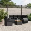 Image de vidaXL Salon de jardin 6 pcs Noir Résine tressée
