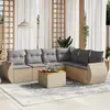 Image de vidaXL Salon de jardin 7 pcs - Beige