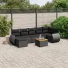 Image de vidaXL Salon de jardin 8 pcs noir résine tressée