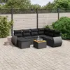 Image de VidaXL Salon de jardin 8 pcs - Noir résine tressée