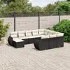 Image de VidaXL Salon de jardin 11 pcs - Noir