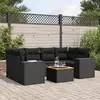 Image de Salon de jardin vidaXL 7 pcs - Noir