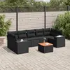 Image de vidaXL Salon de jardin 8 pcs avec coussins noir