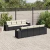 Image de vidaXL Salon de jardin 9 pcs - Noir