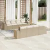 Image de VIDAXL Salon de jardin 9 pcs - Beige - Résine tressée