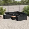 Image de vidaXL Salon de jardin 9 pcs - Noir