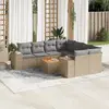 Image de vidaXL Salon de jardin 9 pcs avec coussins - Beige