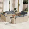 Image de vidaXL Salon de jardin 13 pcs - Beige résine tressée